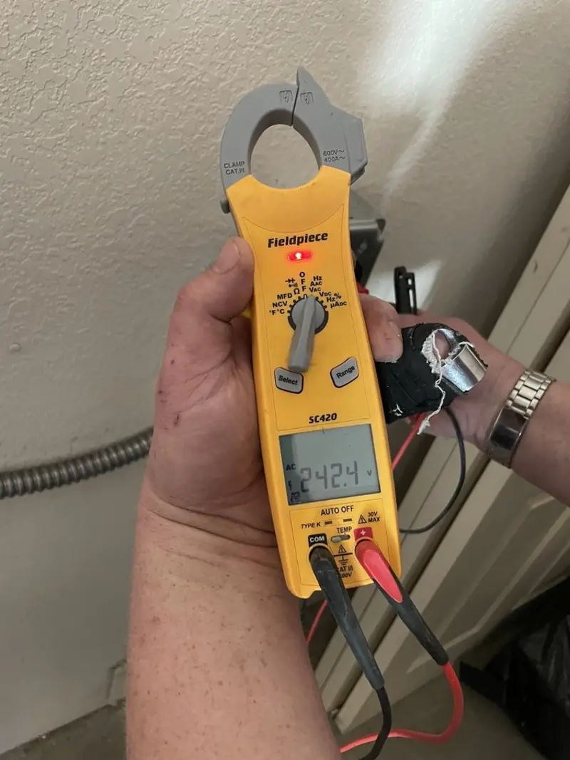 Voltage testing with clamp meter during Hot Tub / Pool Electrical Wiring in Shadyside